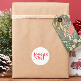 Franzose "Joyeux Noël" Weihnachten Runder Aufkleber