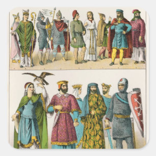 Franzose-Kleid Quadratischer Aufkleber