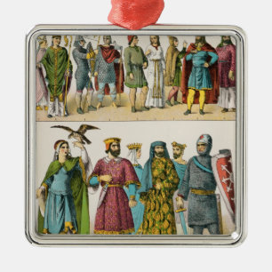 Franzose-Kleid Silbernes Ornament