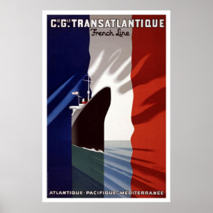Franzose-Linie Cie Gle Transatlantique Poster
