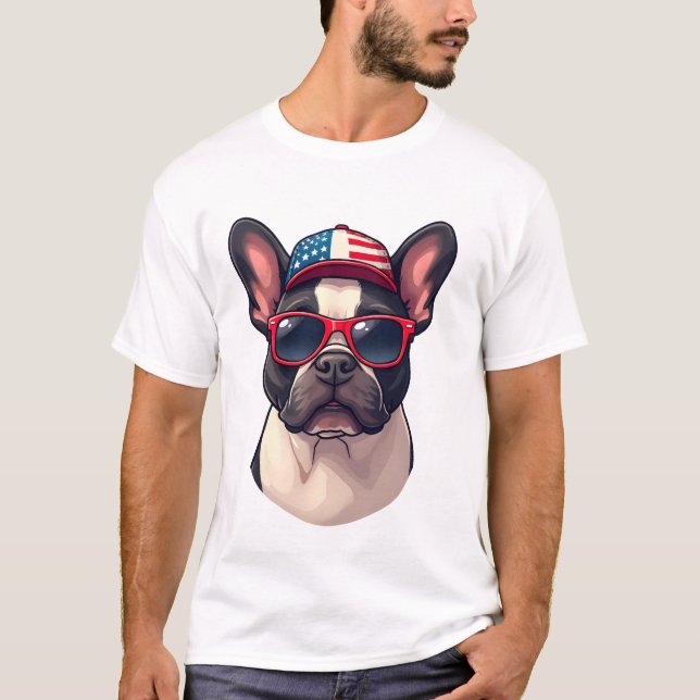 Franzose mit USA-Farben (3) T-Shirt (Vorderseite)