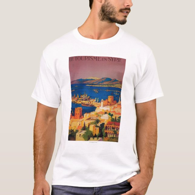 Franzose-Reise-Plakat, bereisend in Syrien T-Shirt (Vorderseite)