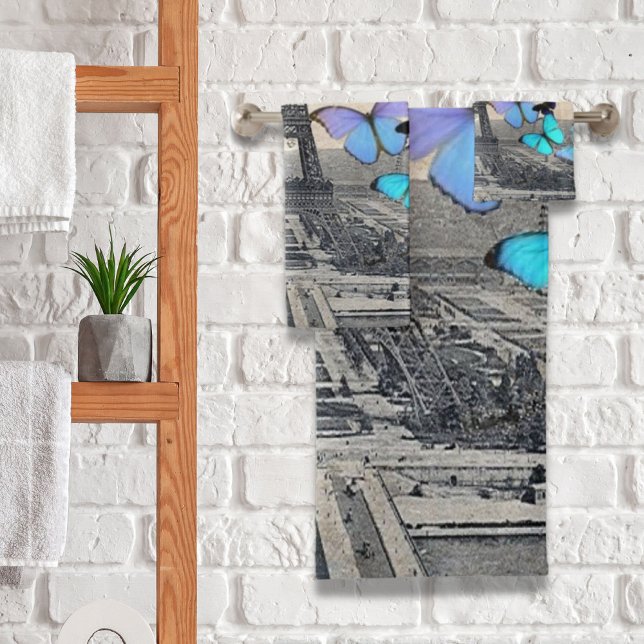 Franzose-Reiseturm Badhandtuch Set (romantic french france travel paris eiffel tower bath towel set)