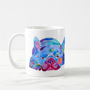 Franzose-Stier-Hund in den Blues Tasse