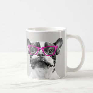 Franzose-Stier-Hundeniedlicher rosa Glas-Spaß Kaffeetasse