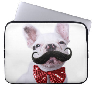 Franzose-Stier-Hundewelpe mit dem Schnurrbart Laptopschutzhülle