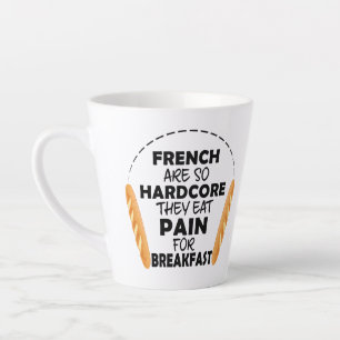 Franzosen essen Schmerzen für das Frühstück Funny Milchtasse