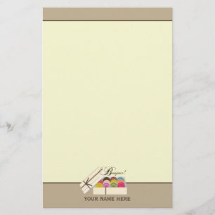 Franzosen Macarons Bonjour! Personalisiertes Briefpapier