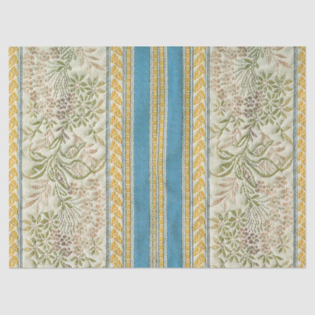 Franzosen stickten Blumen-Gewebe-Blick Seidenpapier (Vorderseite)