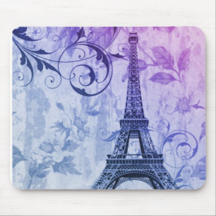 Franzoseparis Eiffel des hübschen girly Chic lila Mousepad