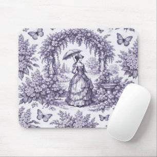 Französin im Garten Toile de Jouy Mousepad