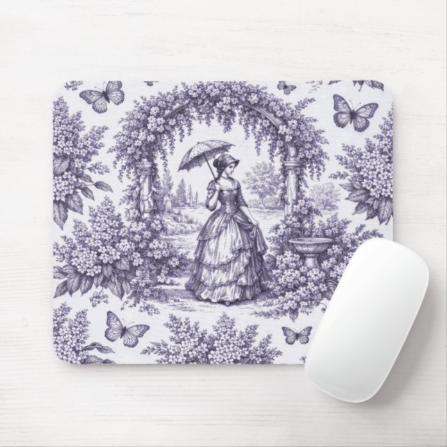 Französin im Garten Toile de Jouy Mousepad (Mit Mouse)