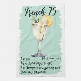 Französisch 75 Cocktail Rezept Geschirrtuch