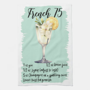 Französisch 75 Cocktail Rezept Geschirrtuch