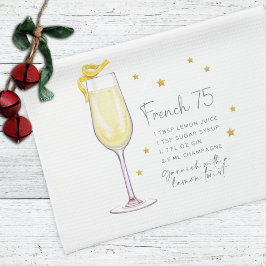 Französisch 75 Mix Drink Urlaub Weihnachten Rezept Geschirrtuch