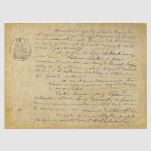 Französisch altes Script Decoupage Gold Tissue Pap Seidenpapier