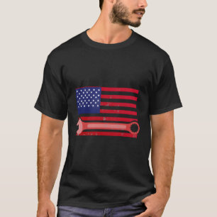 Französisch-amerikanische Flagge für Mechanik T-Shirt