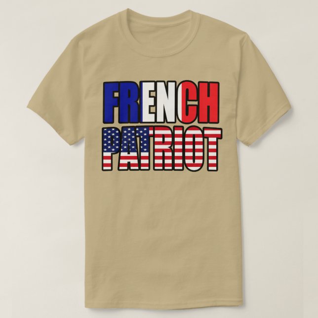Französisch-Amerikanischer Patriot Pride Heritage  T-Shirt (Design vorne)