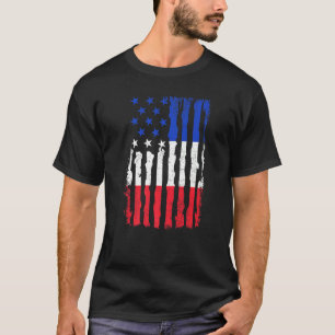 Französisch-amerikanischer Stolz USA Flaggen Frank T-Shirt