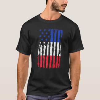 Französisch-amerikanischer Stolz USA Flaggen Frank T-Shirt