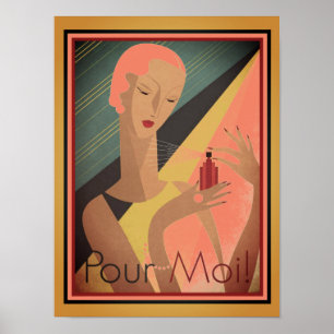 Französisch, Art Deco, Pour Moi Parfüm Poster