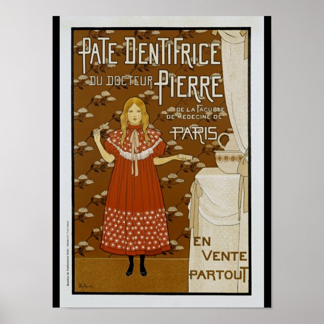 Französisch Art Nouveau Toothpaste Ad Poster (Vorne)