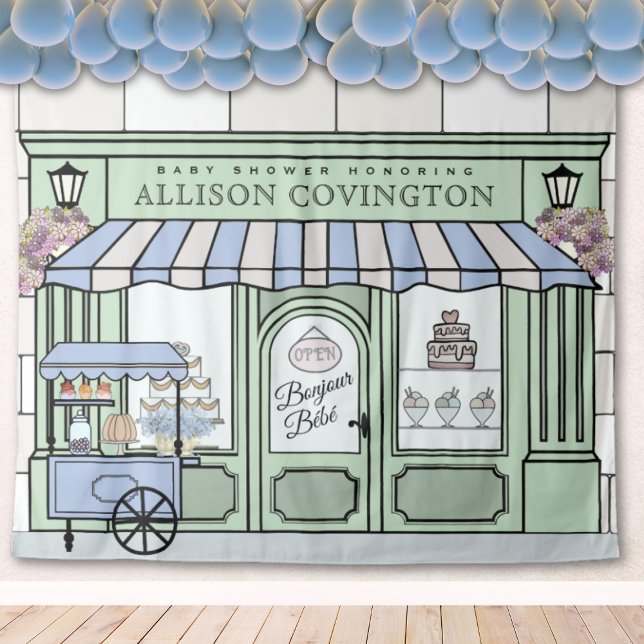 Französisch, Babydusche, Stand Wandteppich (Parisian boy Baby Shower)