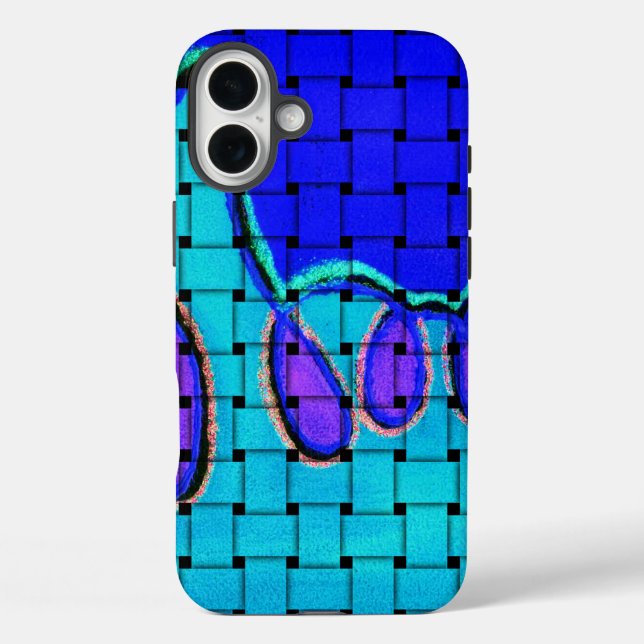 Französisch Blau Abstrakt mit Woven Texture Case-Mate iPhone Hülle (Rückseite)