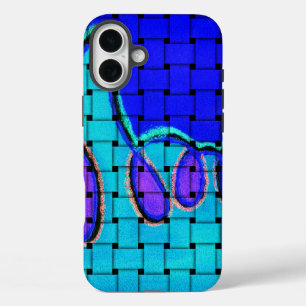 Französisch Blau Abstrakt mit Woven Texture iPhone 16 Plus Hülle