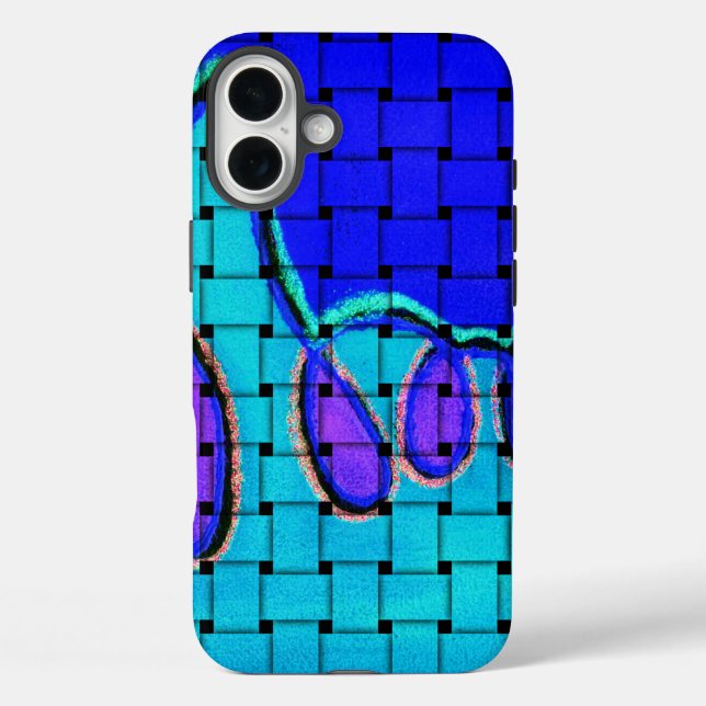 Französisch Blau Abstrakt mit Woven Texture Case-Mate iPhone Hülle (Rückseite)