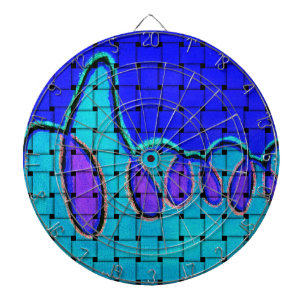 Französisch Blau Abstrakt mit Woven Texture Dartscheibe