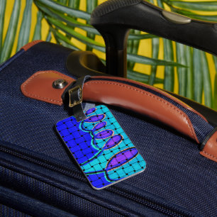Französisch Blau Abstrakt mit Woven Texture Gepäckanhänger