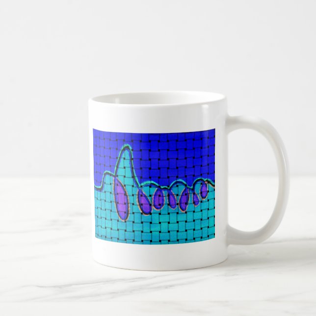 Französisch Blau Abstrakt mit Woven Texture Kaffeetasse (Rechts)