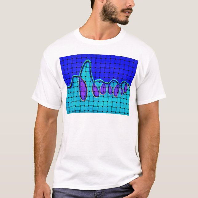 Französisch Blau Abstrakt mit Woven Texture T-Shirt (Vorderseite)