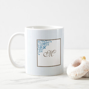 Französisch Blau gestreift Fleur de Lis Skript Mon Kaffeetasse