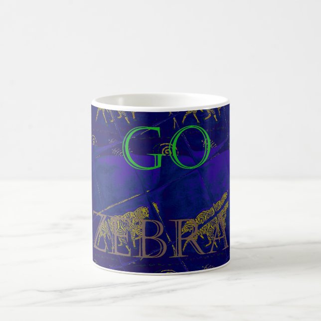 Französisch Blau "Let's Go Zebra" Abstrakte Printw Kaffeetasse (Mittel)