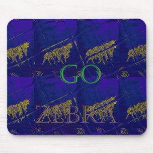 Französisch Blau "Let's Go Zebra" Abstrakte Printw Mousepad