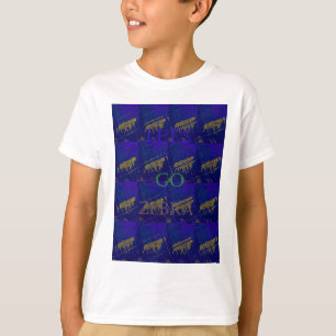 Französisch Blau "Let's Go Zebra" Abstrakte Printw T-Shirt
