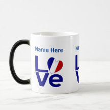 Französisch Blau LOVE Gearr Flagge Personalisiert 