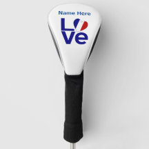 Französisch Blau LOVE Herz Flagge Personalisiert 