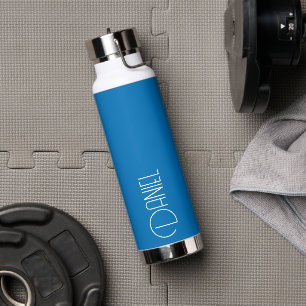 Französisch Blau Moderne Typografie Personalisiert Trinkflasche