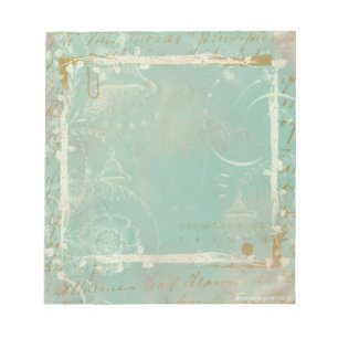 Französisch Blau Toile Elegantes Notizbuch Notizbl Notizblock