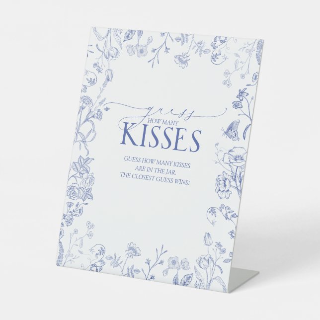 Französisch Blau Viktorianisch wie viele Küsse Sockelschild (Vorderseite)