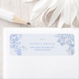 Französisch Blau Weiße Blumige Hochzeit