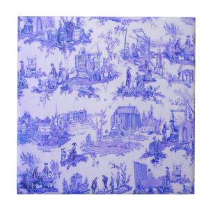 Französisch Blau Weiße Toile Chinoiserie Stil Rust Fliese
