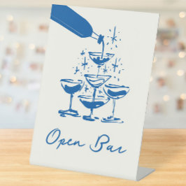 Französisch Blau Whimsical Handgezeichnete Open Ba Sockelschild