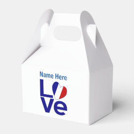 Französisch-blaue LIEBE Herzenflagge Personalisier Geschenkschachtel