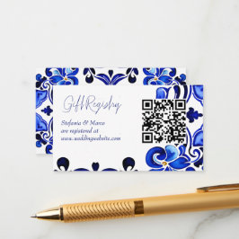 Französisch Blaue Mittelmeer-Fliesen - Geschenkkar Begleitkarte