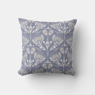 Französisch-blauer Damast, Shabby Chic. Kissen