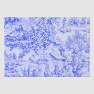 Französisch Blauer weißer Toile Rustikale Deko Seidenpapier